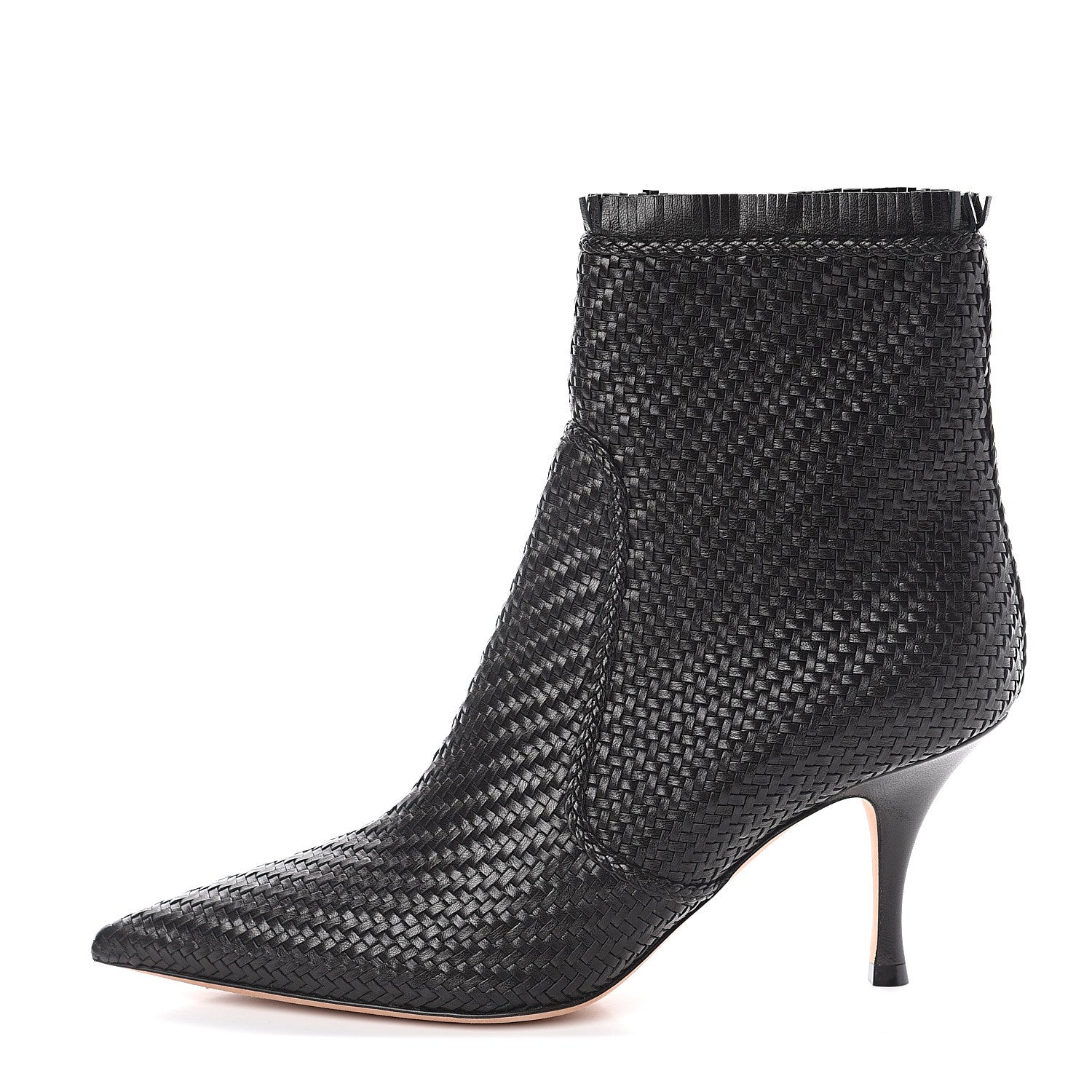 Christian Dior Lambskin Woven District Ankle Boots 37 Black 1 of 7