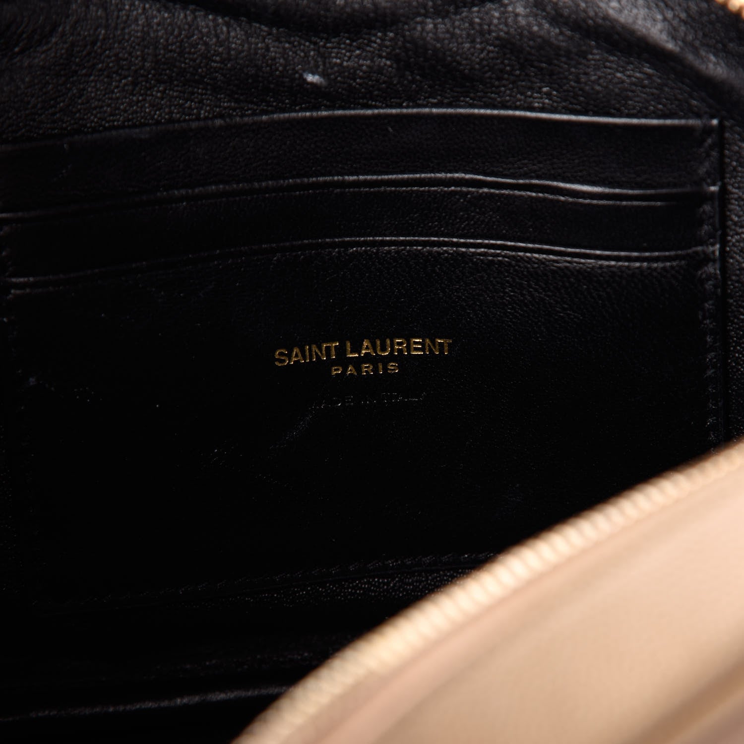 Saint Laurent Grain De Poudre Matelasse Monogram Mini Lou Camera Bag Dark Latte 6 of 9