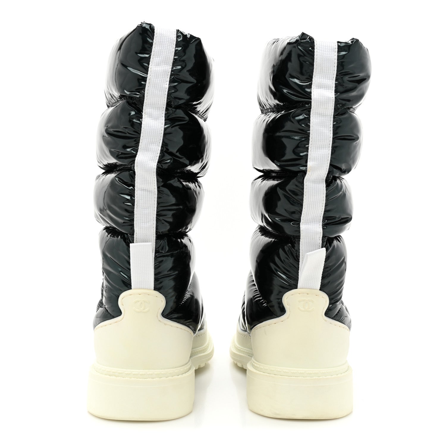 Chanel Metalized Fabric CC Ankle Snow Boots 35 Green 3 of 9