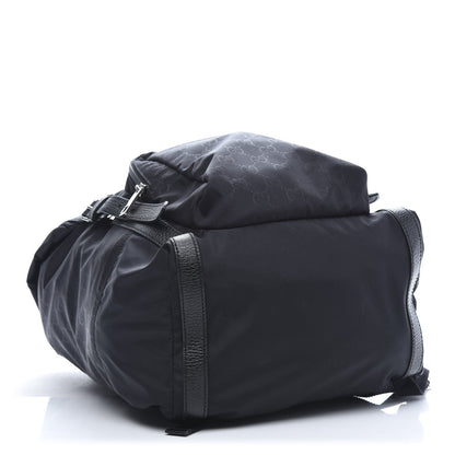 Gucci Nylon Monogram Medium Light Double Buckle Backpack Black 3 of 10