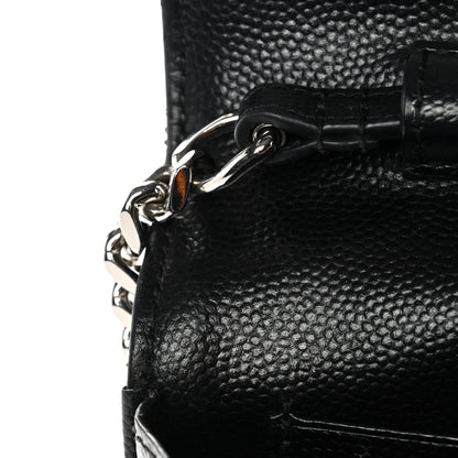 Saint Laurent Grain De Poudre Matelasse Chevron Monogram Chain Wallet  Black 12 of 12