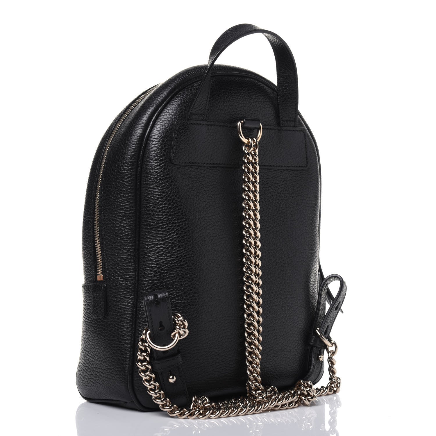 Gucci Pebbled Calfskin Soho Chain Backpack Black 2 of 12
