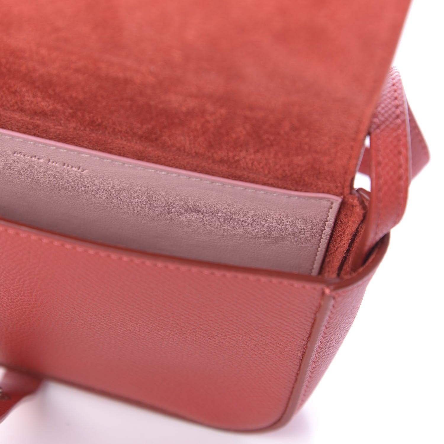 Celine Grained Shiny Calfskin Strap Clutch Scarlet 6 of 11