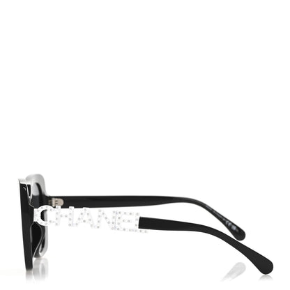 Chanel Acetate Strass Square Sunglasses 5422-B-A Black White 3 of 7