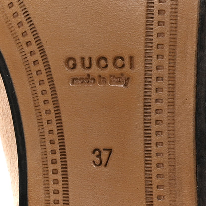 Gucci Suede Horsebit Womens Jordaan Loafers 37 Pink Sand 7 of 9