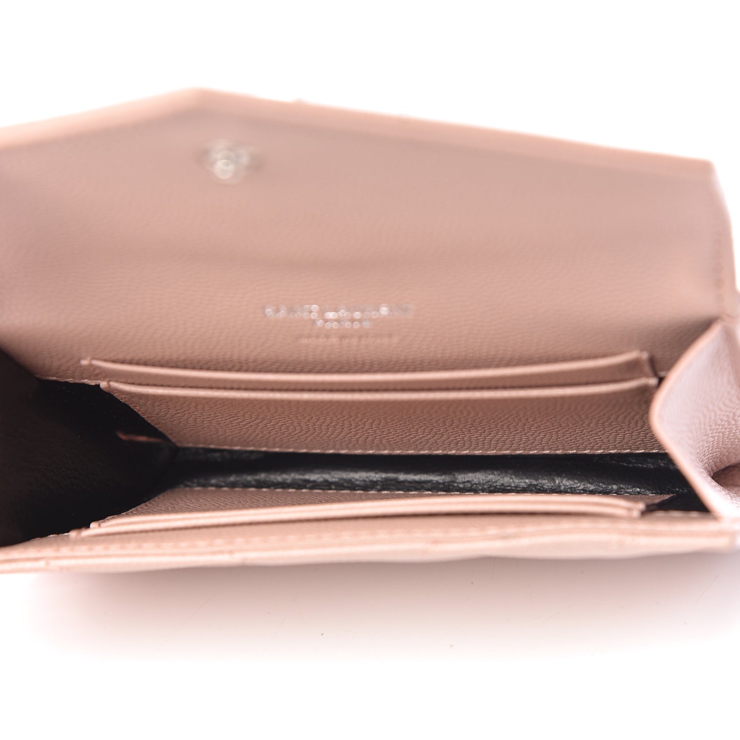 Grain De Poudre Matelasse Chevron Small Monogram Envelope Wallet Pale Blush