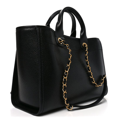 Chanel Calfskin Small Deauville Tote Black 4 of 11