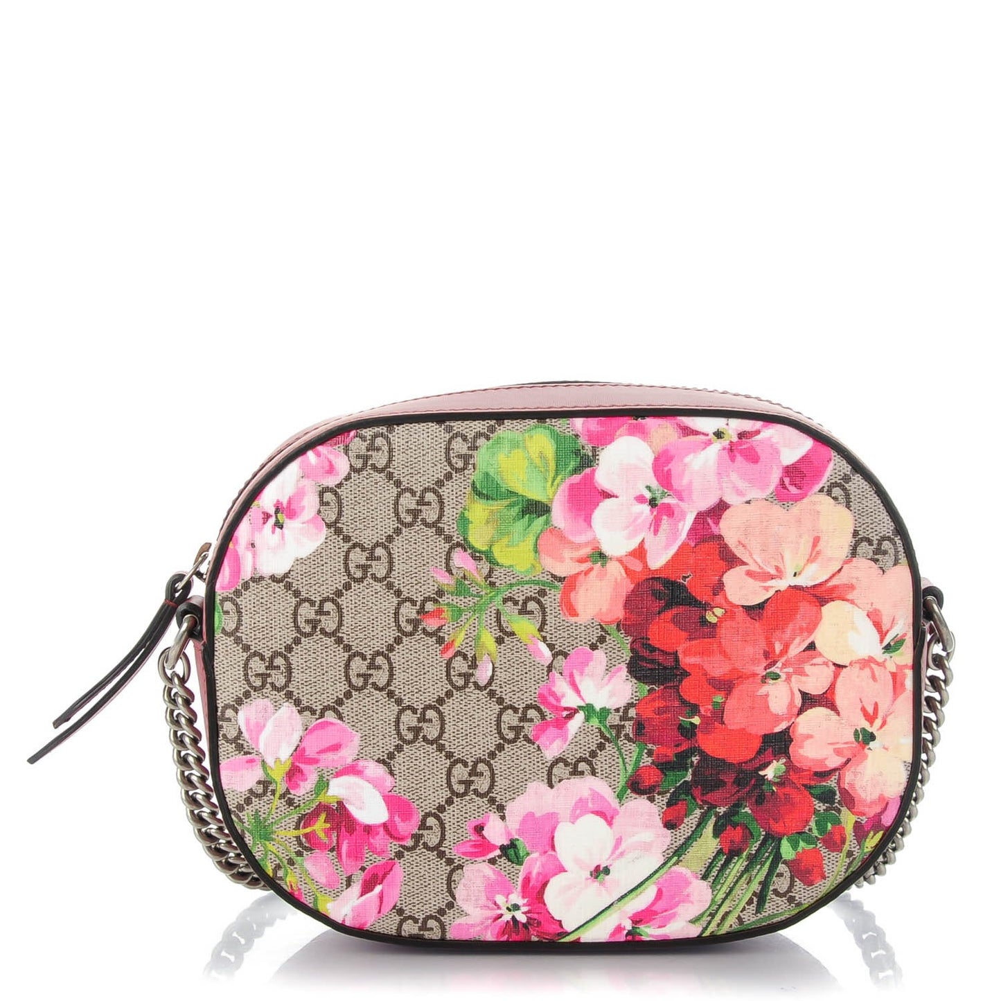GG Supreme Monogram Blooms Mini Chain Shoulder Bag Beige Multicolor Dry Rose