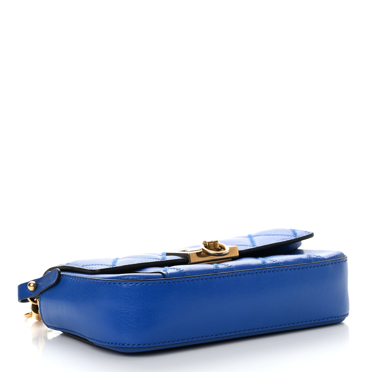 Givenchy Goatskin Quilted GV3 Mini Pocket Convertible Bag Blue 3 of 7