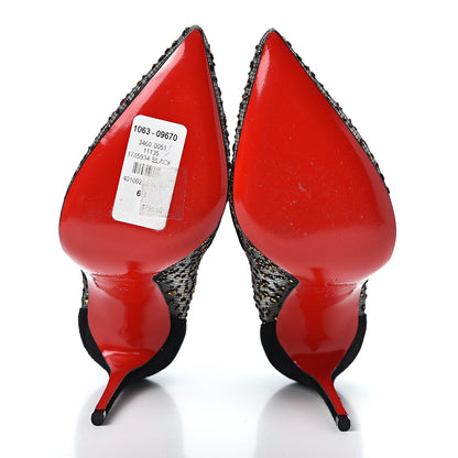 Christian Louboutin Tulle Glitter Follies Lace 100 Pumps 36 Black 6 of 11
