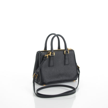 Prada Saffiano Lux Micro Galleria Double Zip Tote Black 3 of 8