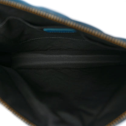 Versace Patent Calfskin Quilted Large Tribute Icon Crossbody Pouch Blue 5 of 9