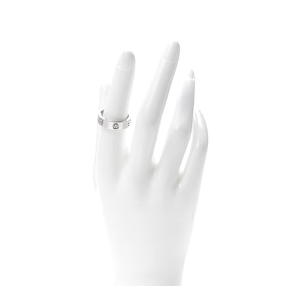 Cartier 18K White Gold 3 Diamond 5.5mm LOVE Ring 54 7 2 of 5
