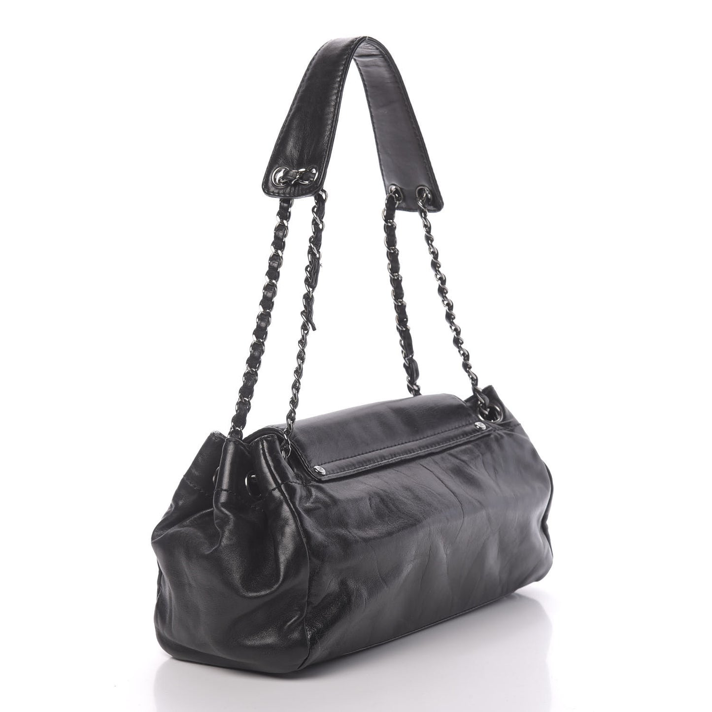 Lambskin Lax Accordion Flap Black