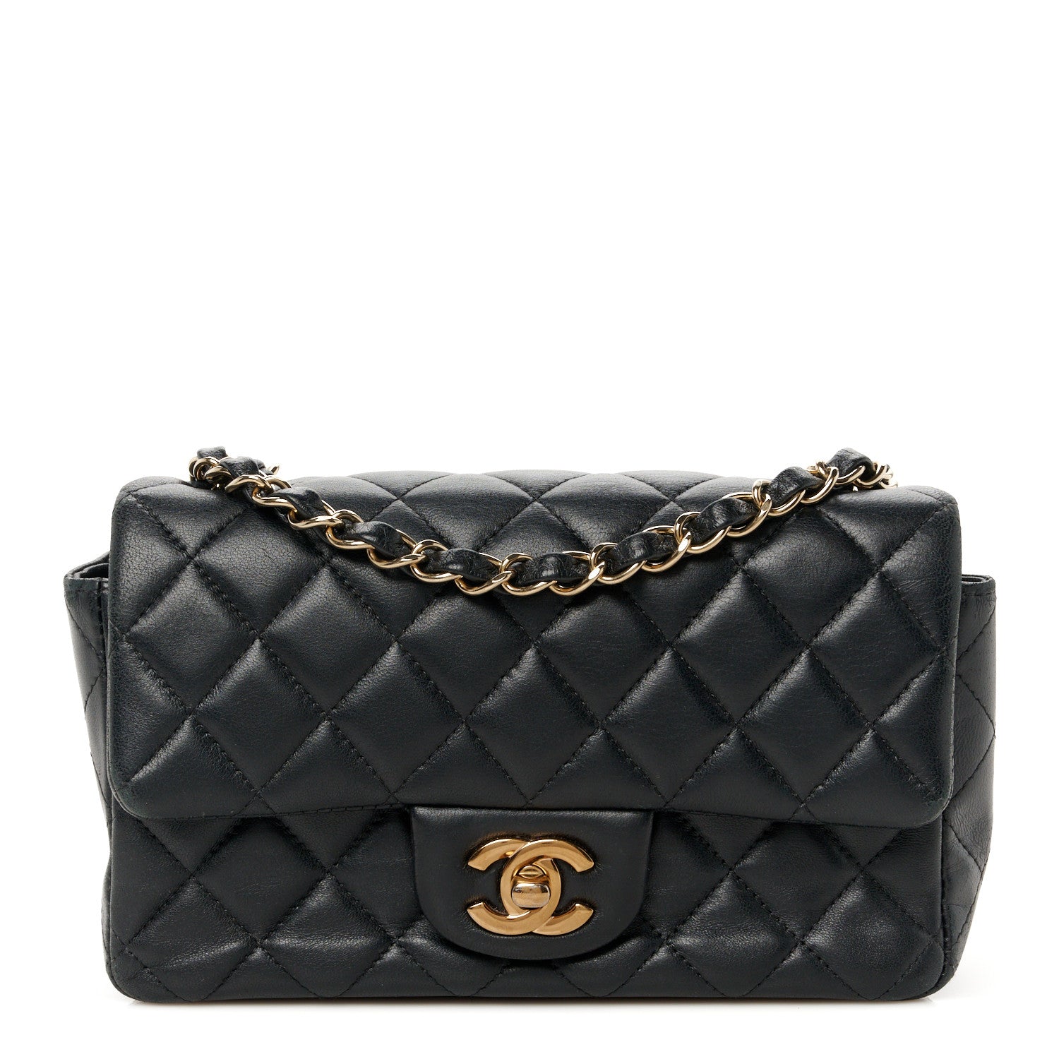 Chanel Lambskin Quilted Mini Rectangular Flap Black 1 of 11