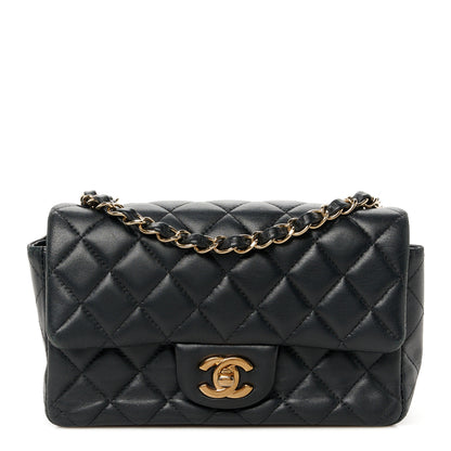 Chanel Lambskin Quilted Mini Rectangular Flap Black 1 of 11