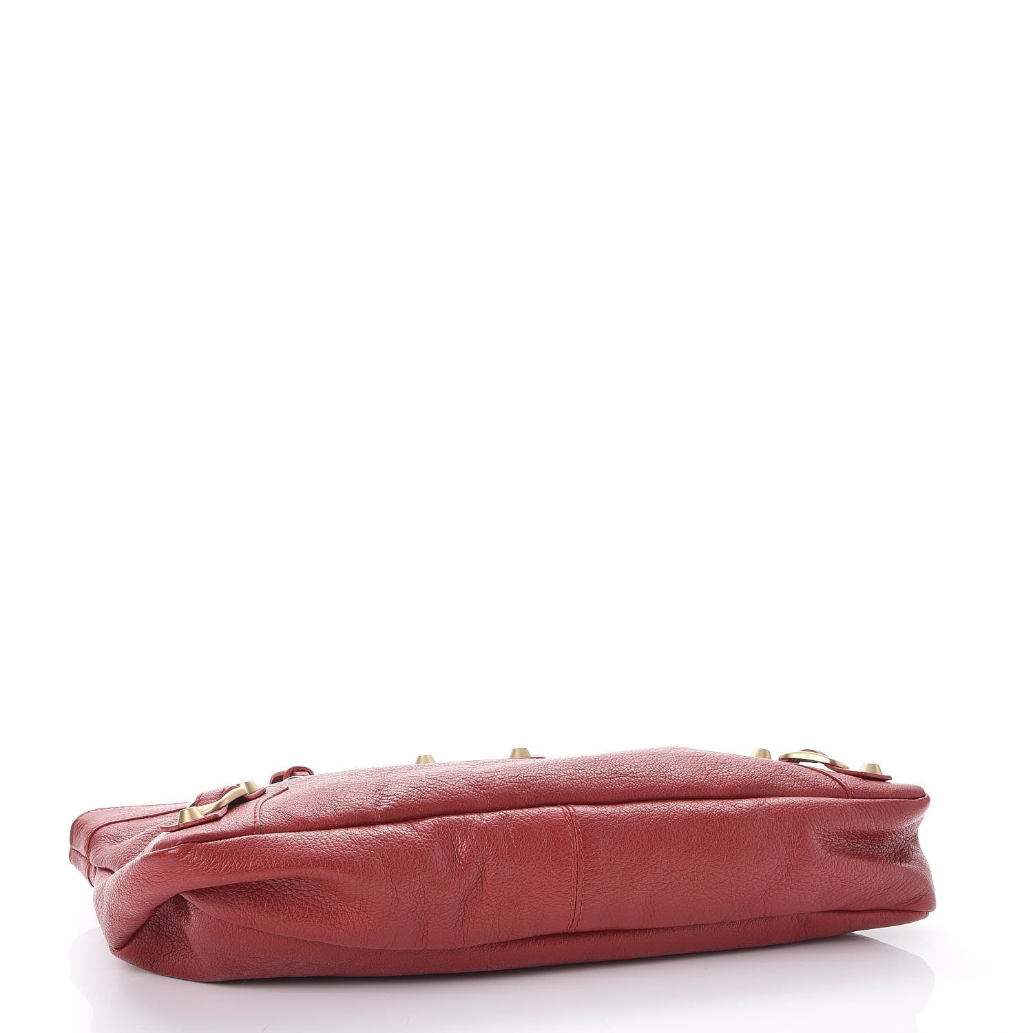 Balenciaga Chevre Classic Gold Hardware Premier Clutch Red 4 of 9