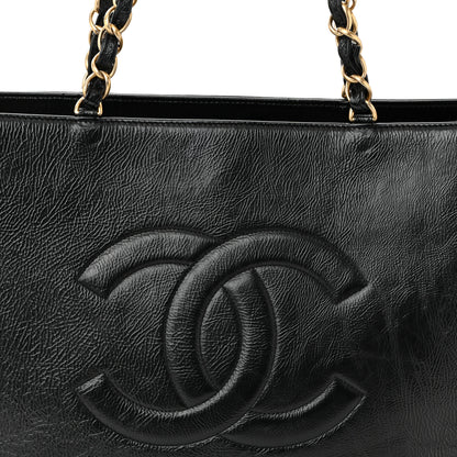 Chanel Shiny Aged Calfskin Shopping Bag Black 8 of 10