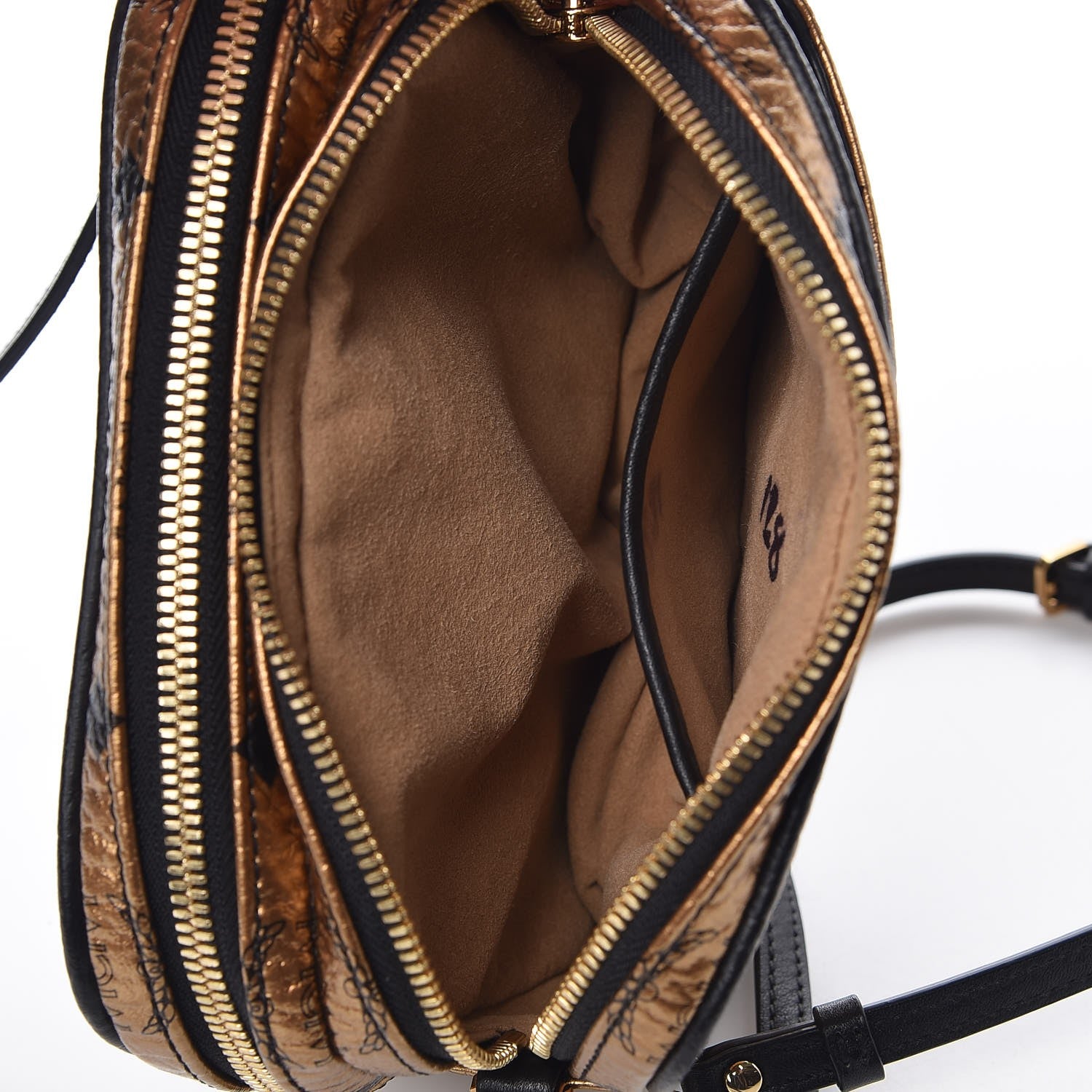 MCM Metallic Visetos Camera Crossbody Bag Gold 5 of 9