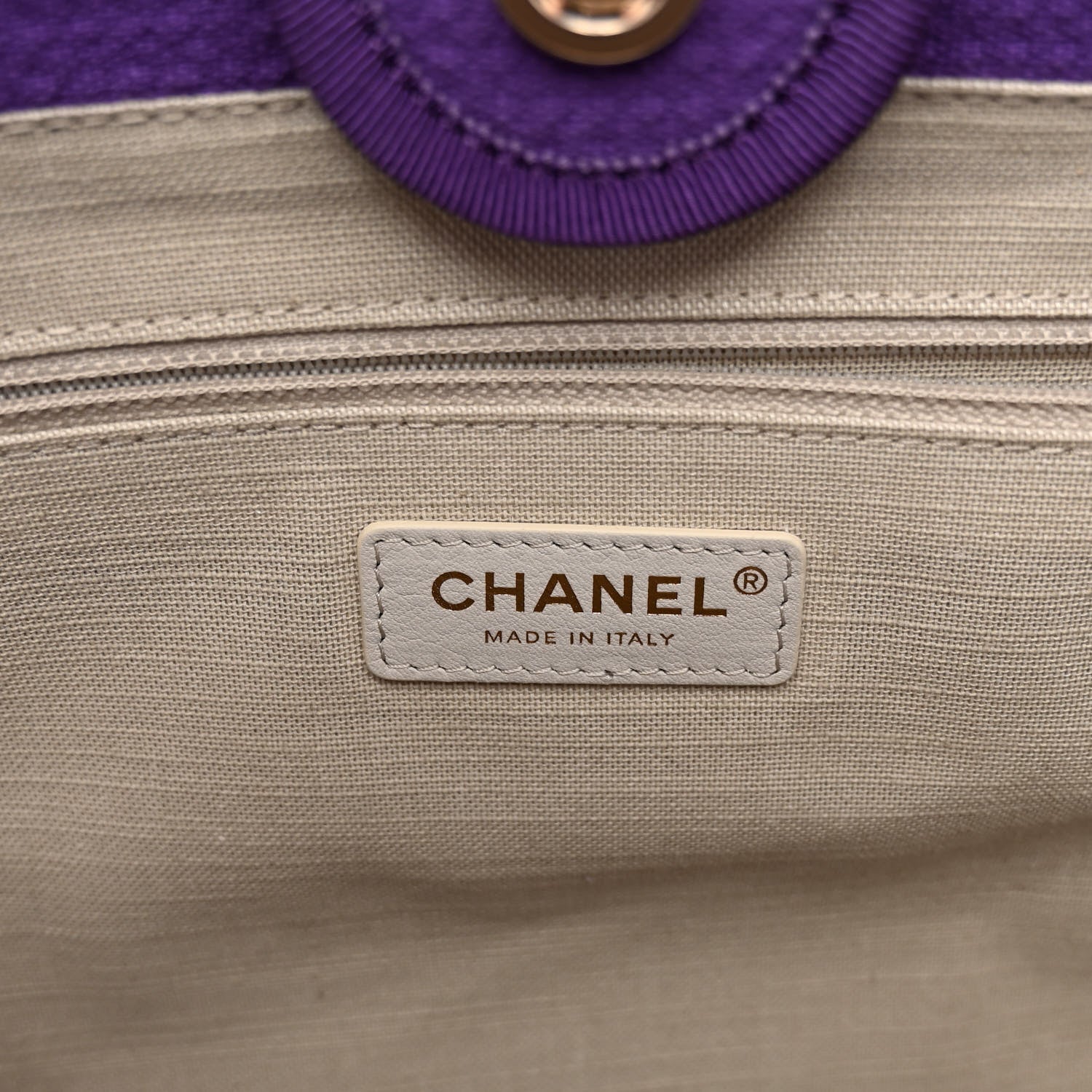 Chanel Mixed Fibers Small Deauville Tote Purple 6 of 10