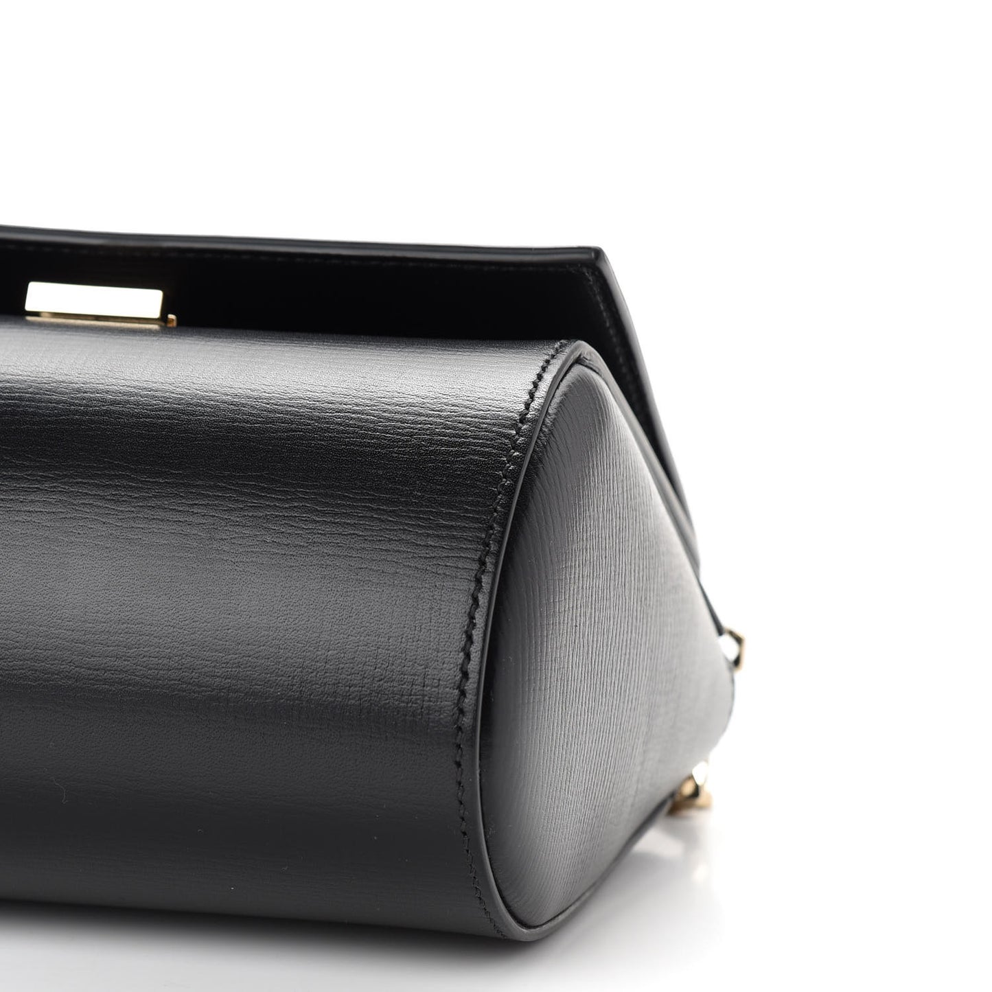 Textured Calfskin Mini Pandora Box Chain Crossbody Bag Black