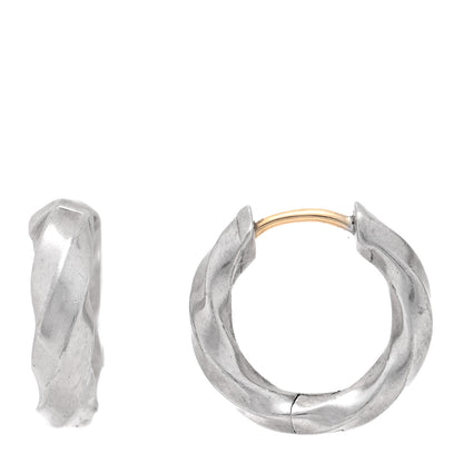 David Yurman Sterling Silver Cable Edge Huggie Hoop Earrings 1 of 4