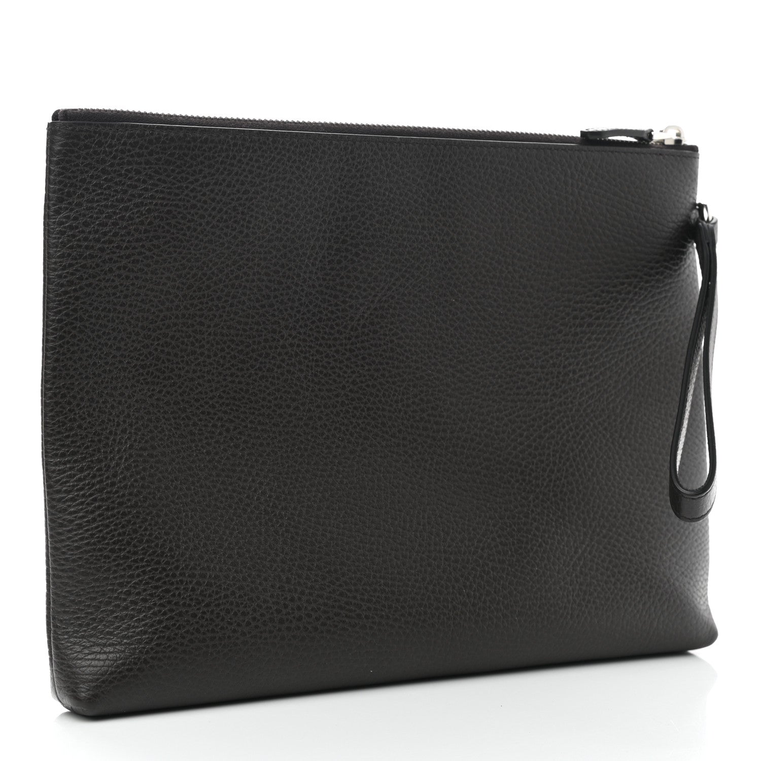 Gucci Grained Calfskin Zip Wristlet Pouch Brown 3 of 8