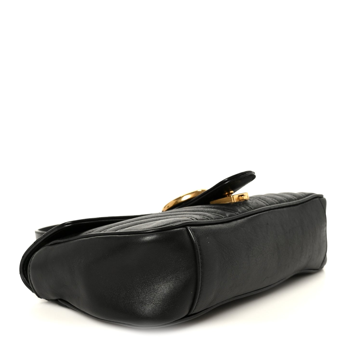 Calfskin Matelasse Small GG Marmont Chain Shoulder Bag Black