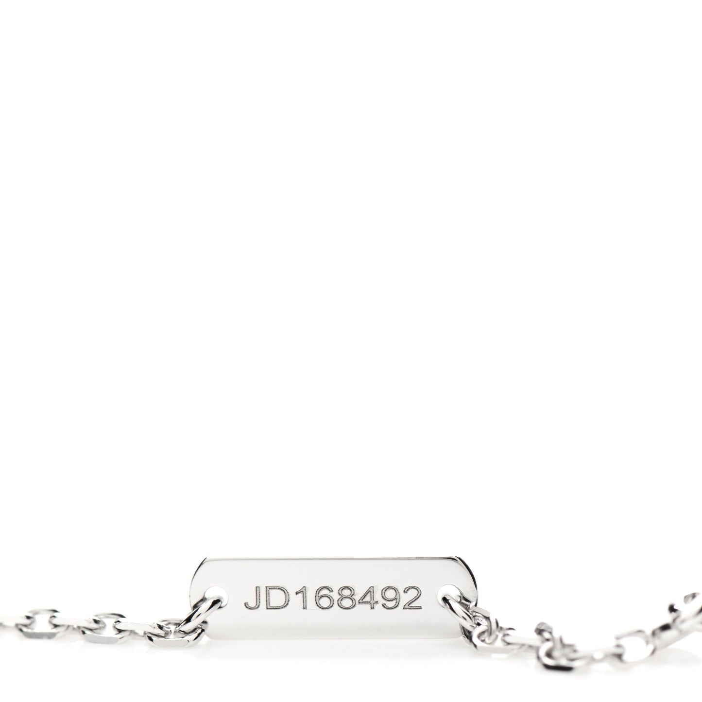 18K White Gold Chalcedony Vintage Alhambra Pendant Necklace