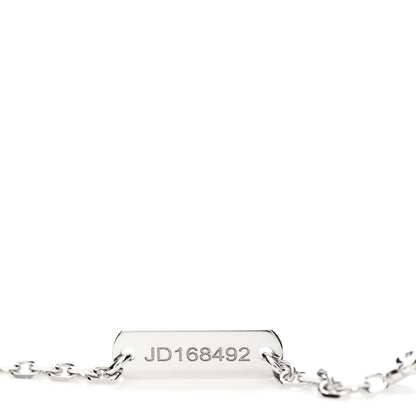 Van Cleef & Arpels 18K White Gold Chalcedony Vintage Alhambra Pendant Necklace 3 of 5