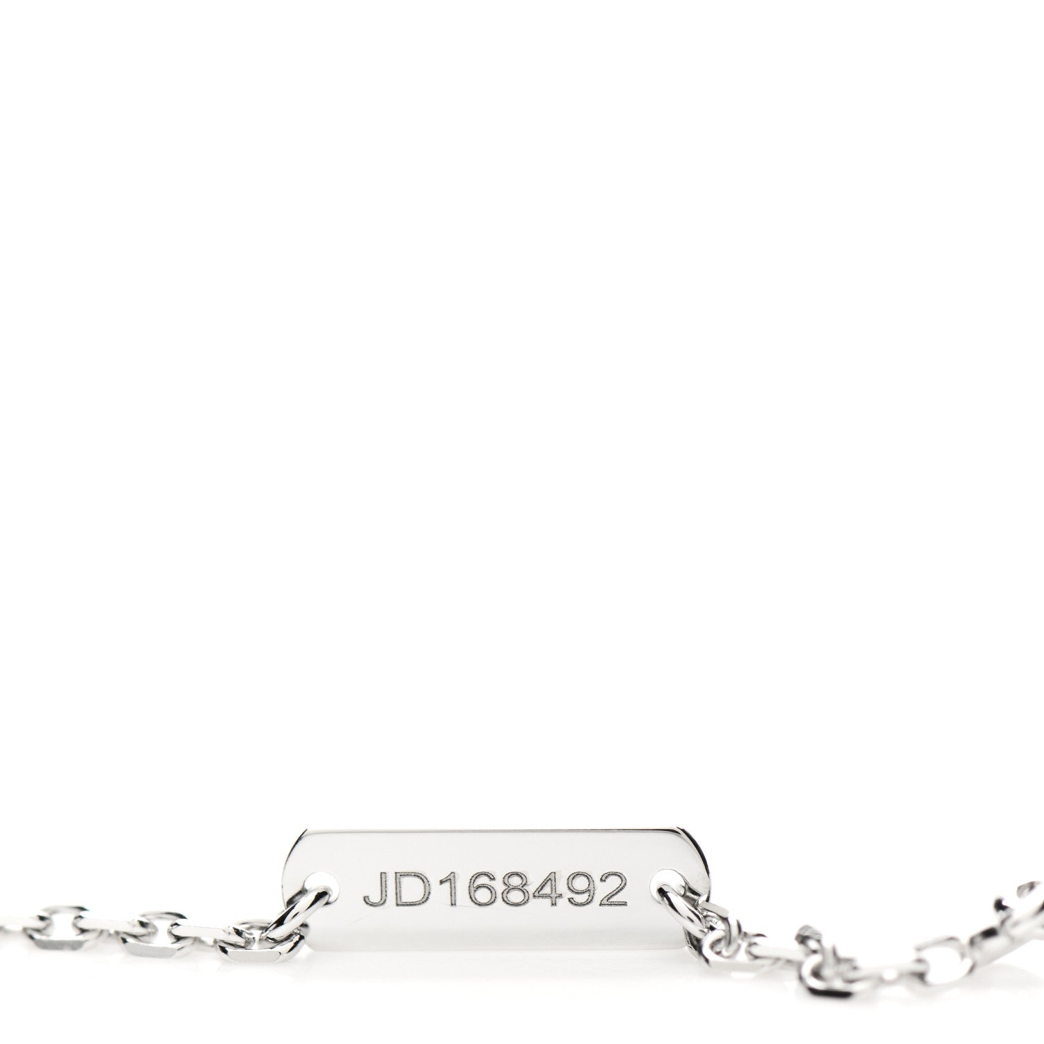 Van Cleef & Arpels 18K White Gold Chalcedony Vintage Alhambra Pendant Necklace 3 of 5