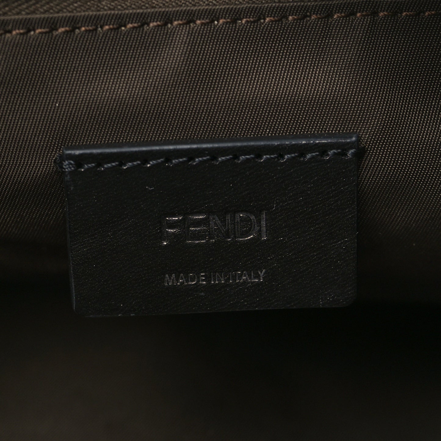 Econyl Nylon Cuoio Romano Monochrome Large Baguette Messenger Bag Ebano