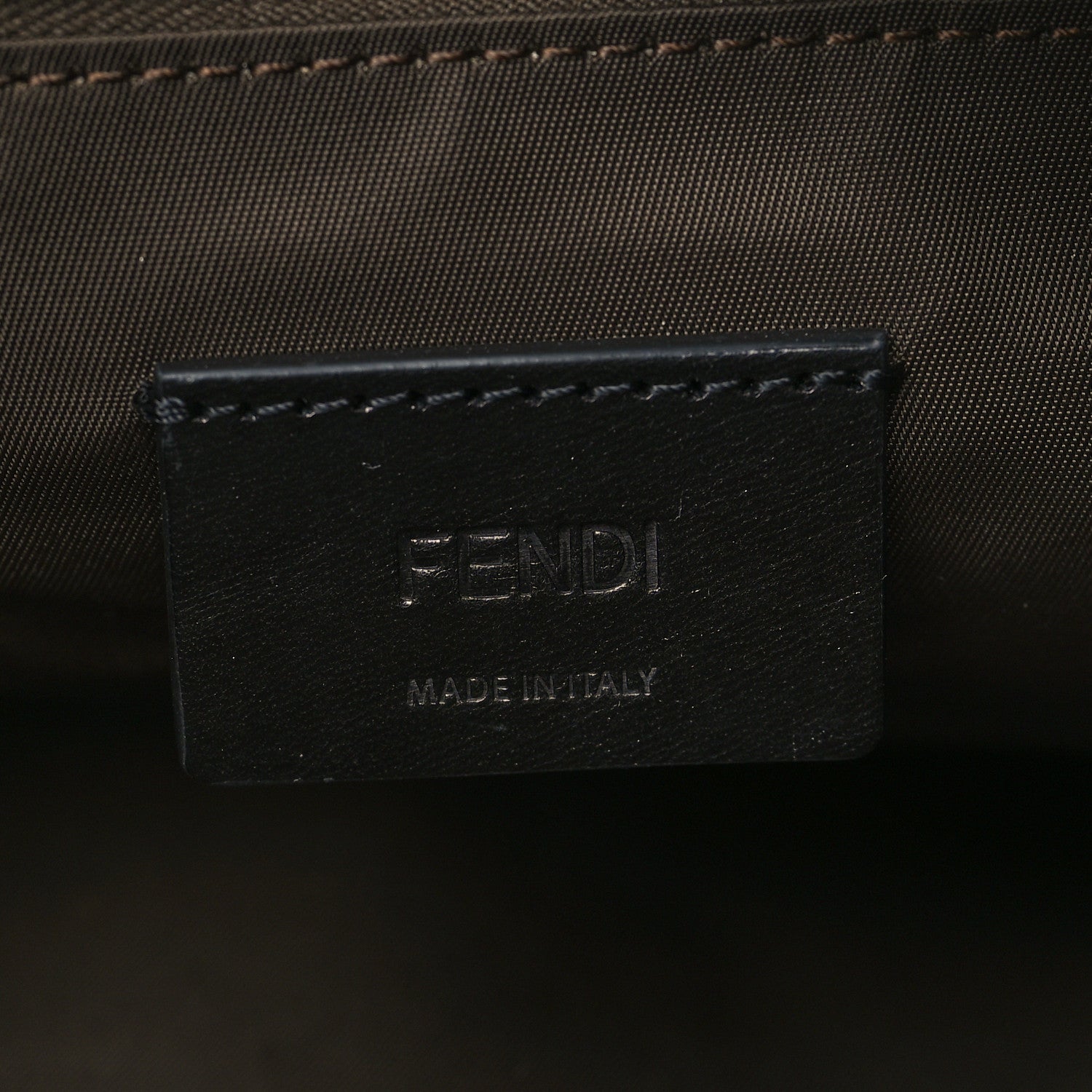 Fendi Econyl Nylon Cuoio Romano Monochrome Large Baguette Messenger Bag Ebano 5 of 5