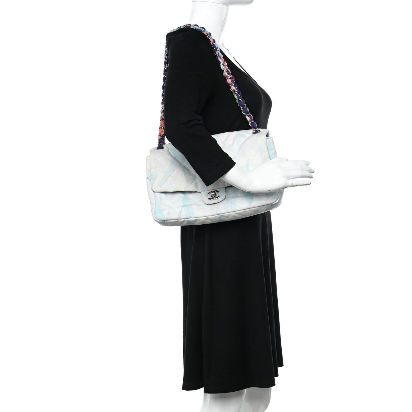 Canvas Quilted Jungle Jeans Flap White Multicolor