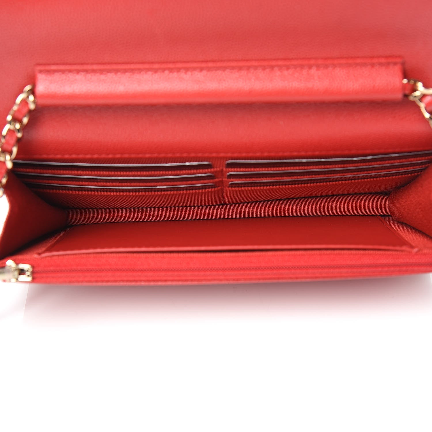 Chanel Caviar Quilted Wallet on Chain WOC Red 5 of 11
