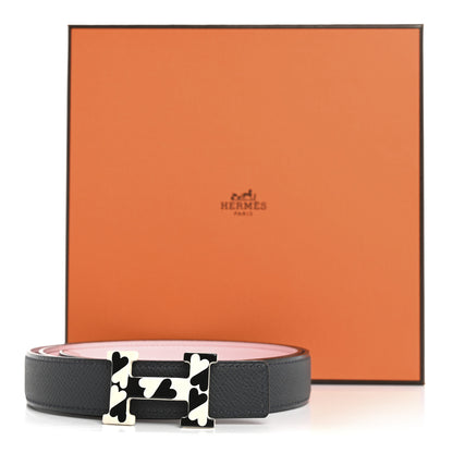 Hermes Swift Epsom H Email Coeur Belt 85 34 Rose Sakura Gris Misty 6 of 6