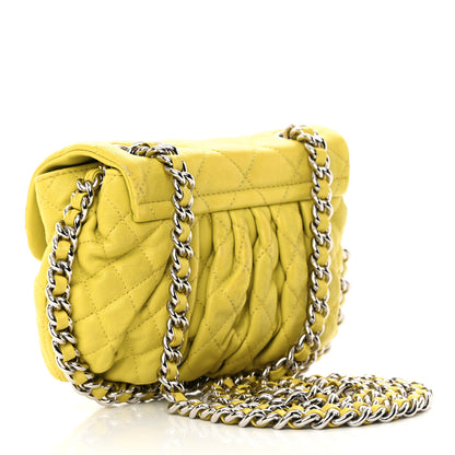 Chanel Washed Lambskin Quilted Mini Chain Around Flap Yellow 3 of 15