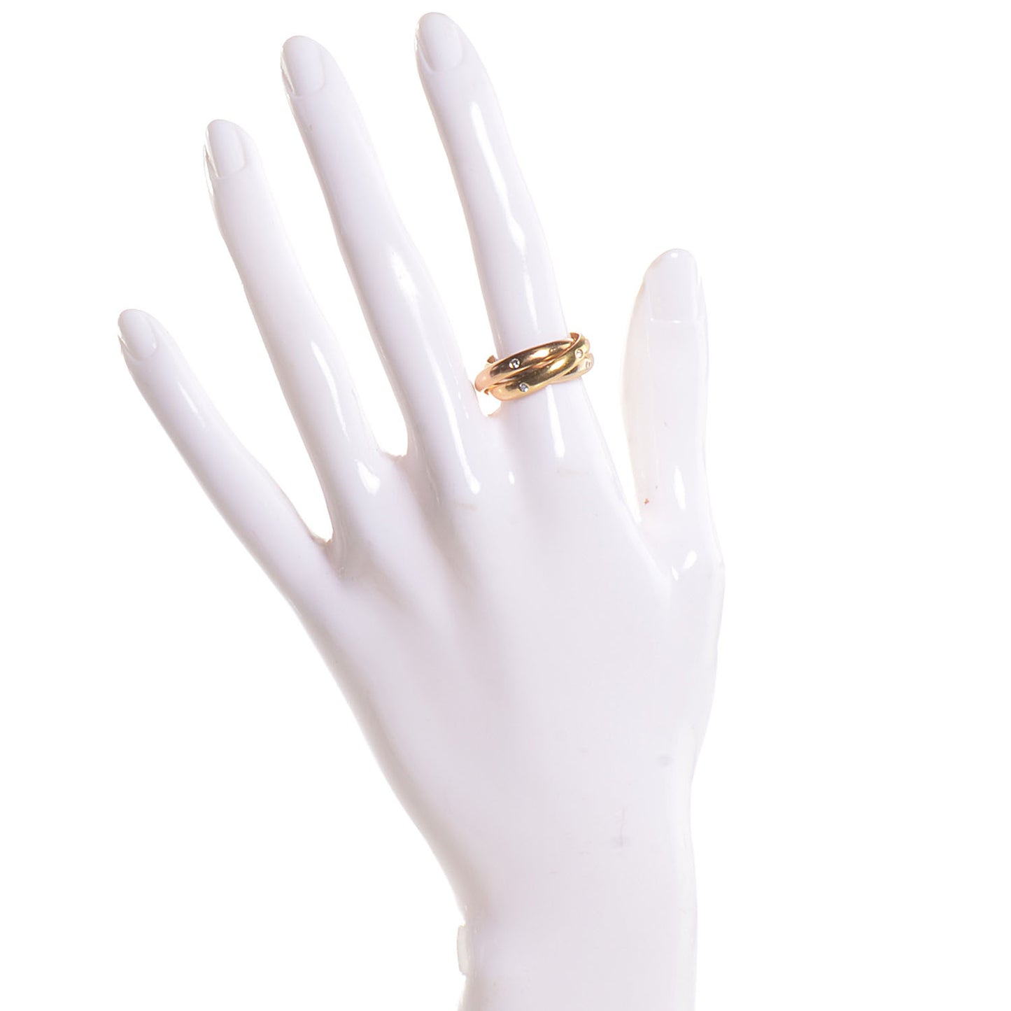 18k Yellow Gold Diamond Trinity Rolling Ring 49 5