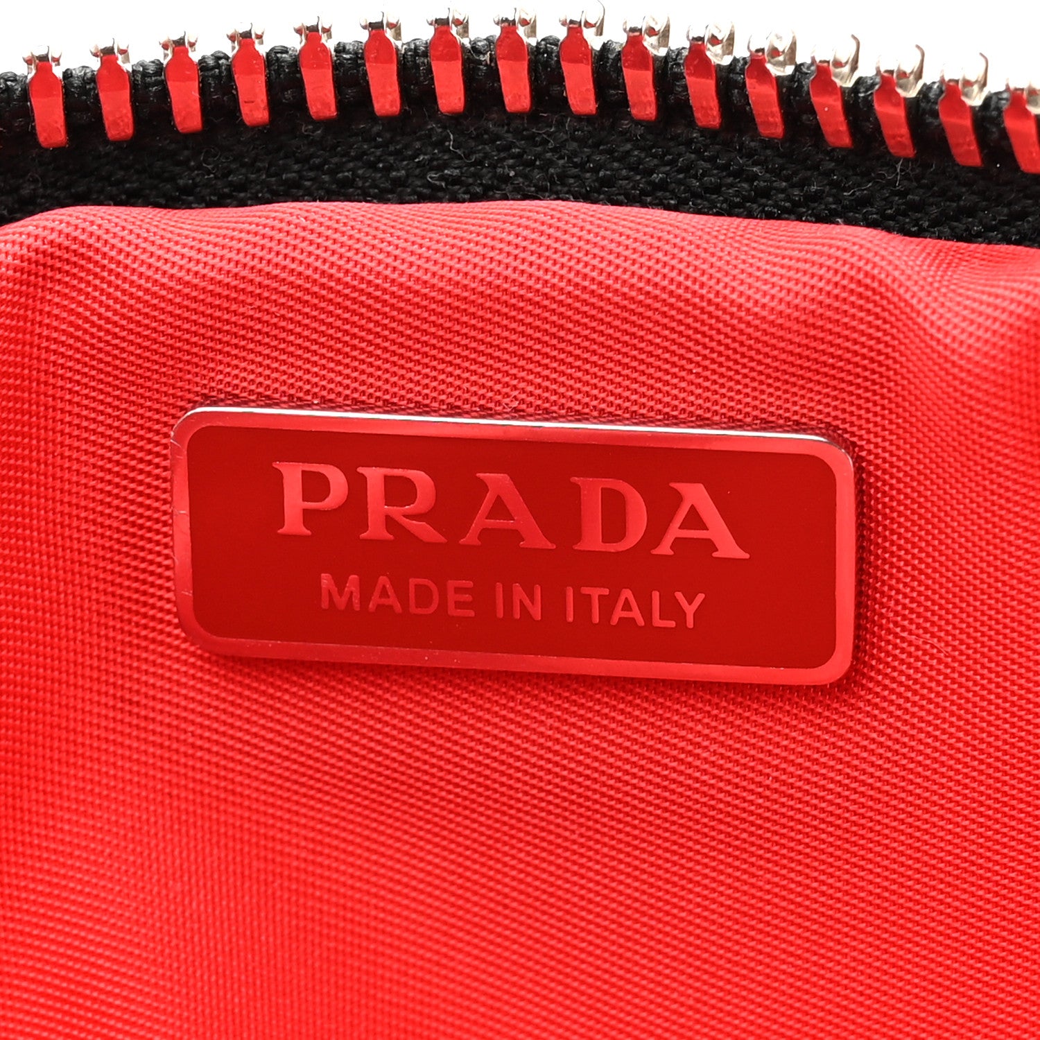 Prada Nylon Saffiano Belt Bag Black Red 6 of 10