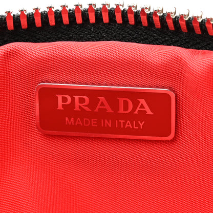 Prada Nylon Saffiano Belt Bag Black Red 6 of 10