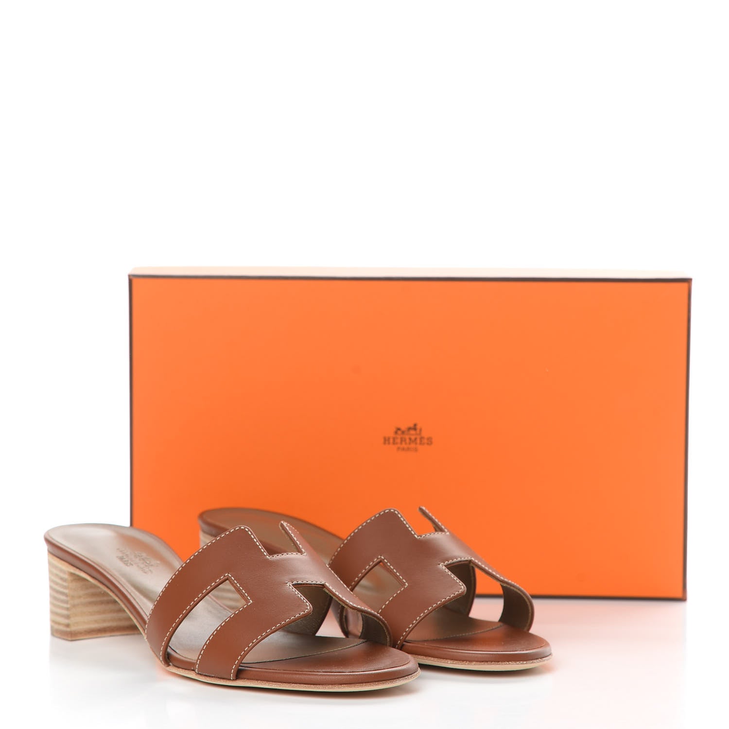 Hermes Calfskin Oasis Sandals 37 Gold 8 of 8