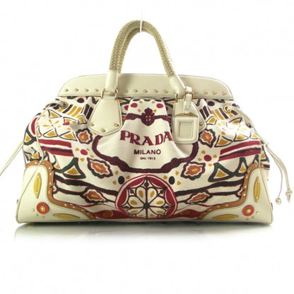 Prada Canvas Canapa Embossed Frame Bag 1 of 11