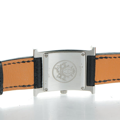 Hermes Stainless Steel Epsom 21mm Heure H Hour Quartz Watch Noir 6 of 10
