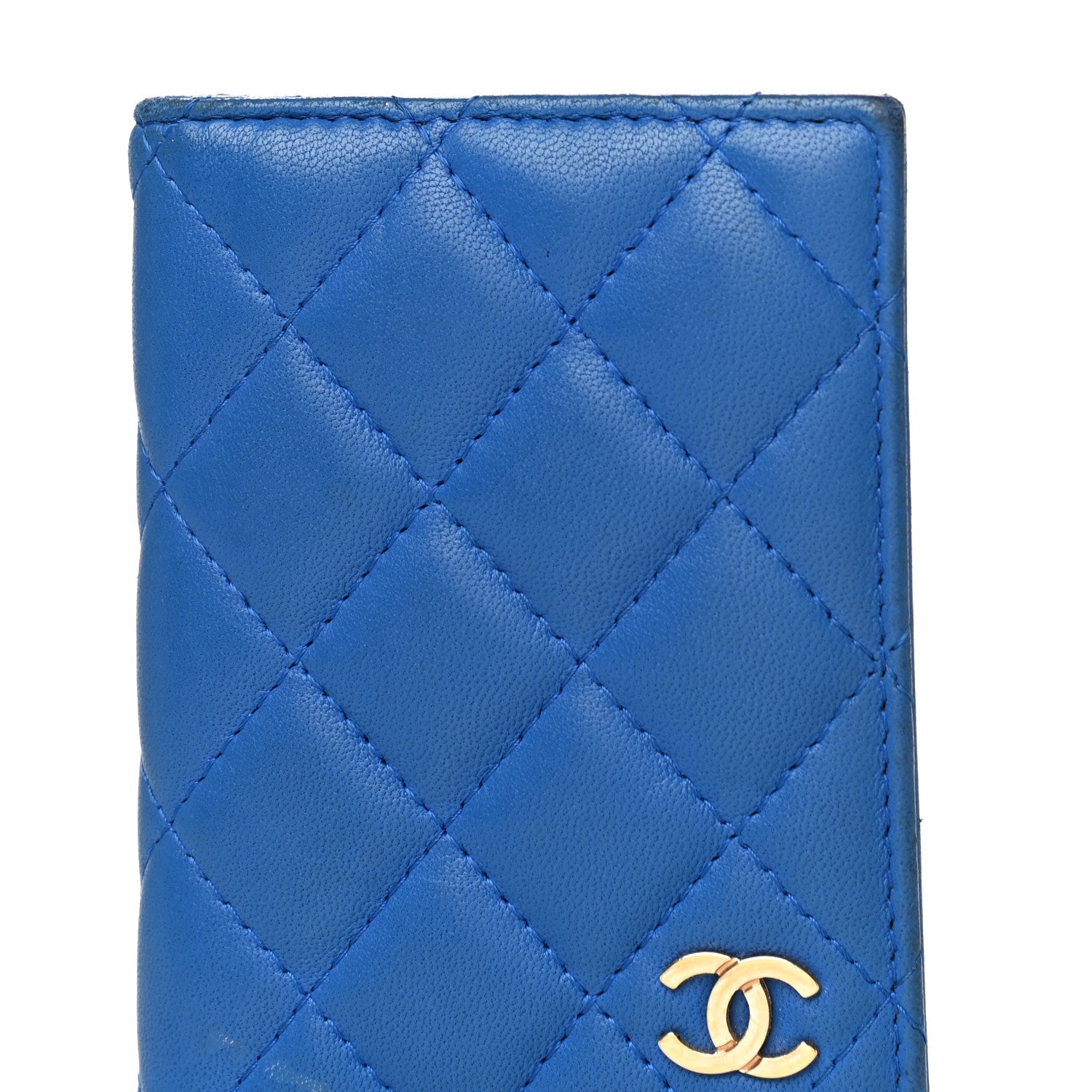 Chanel Lambskin Quilted Card Holder Wallet Blue 7 of 19