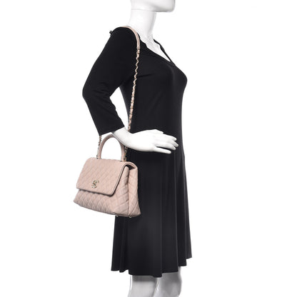 Chanel Caviar Quilted Small Coco Handle Flap Light Beige 3 of 10