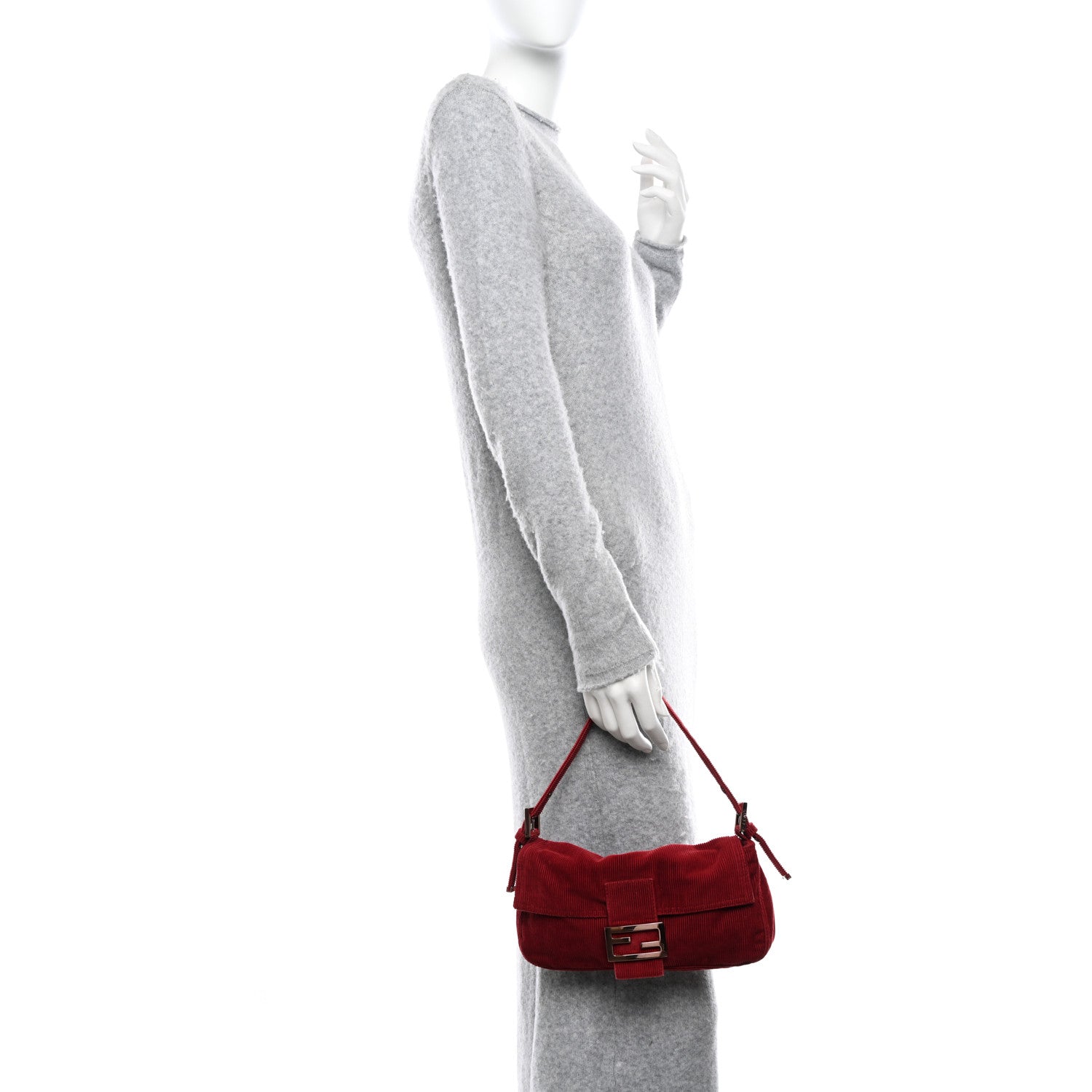 Fendi Corduroy Baguette Rosso 2 of 10