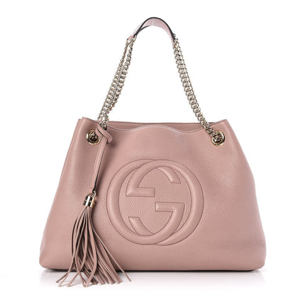 Gucci Pebbled Calfskin Medium Soho Chain Shoulder Bag Dark Cipria 1 of 7