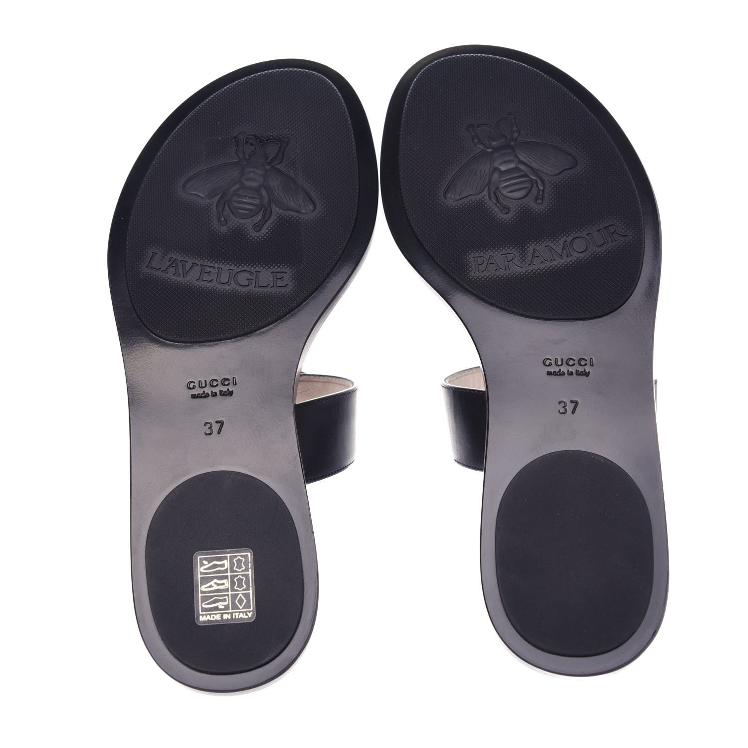 Gucci Calfskin GG Marmont Thong Sandals 37 Black 6 of 10