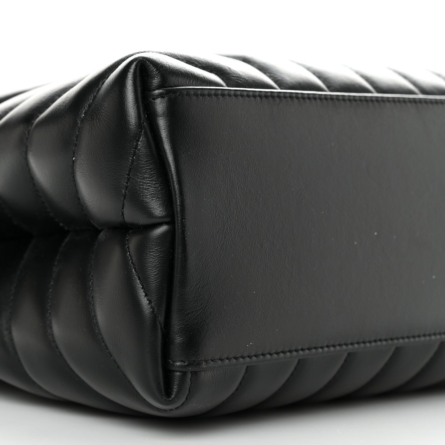 Calfskin Y Quilted Monogram Medium Loulou Chain Satchel Black