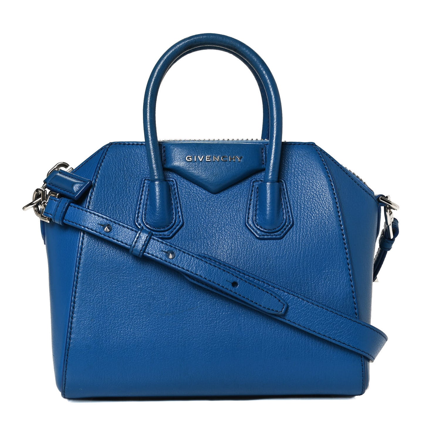 Sugar Goatskin Mini Antigona Indigo Blue